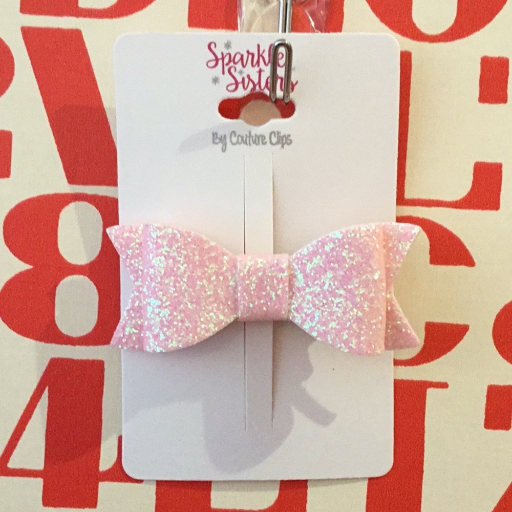 Sparkle Sisters Sparkle Pink Bow Hair Clip, NWT